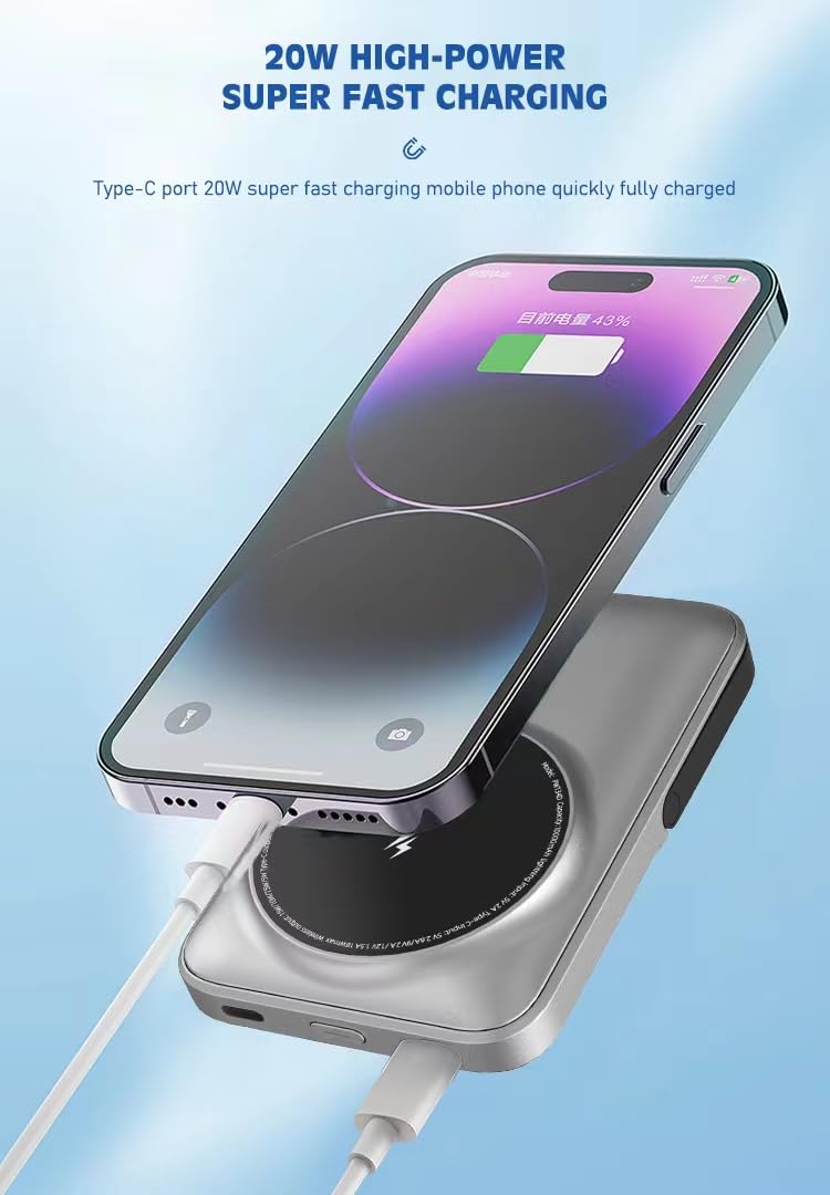 פאוור בנק Lenyes PW134D מגנטי אלחוטי 10000mAh