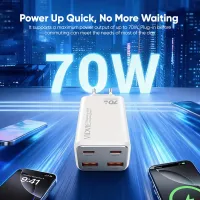VIDVIE XL-PLE222 70W GaN Fast Charger (2 Type-C + 2 USB)