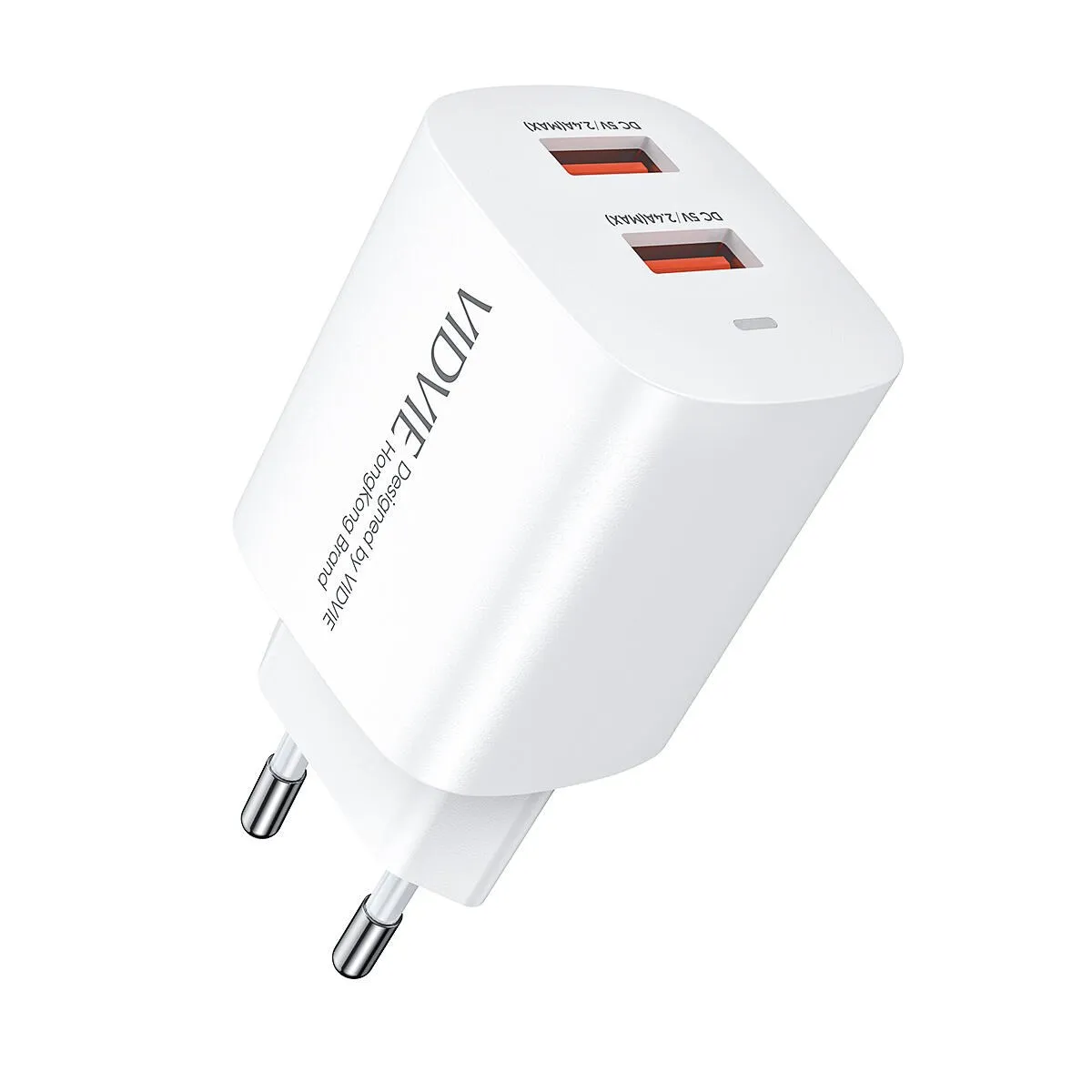 VIDVIE PLE250 12W Dual USB Charger with Cable