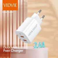 VIDVIE PLE250 12W Dual USB Charger with Cable