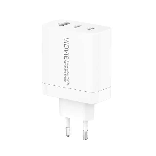 شاحن VIDVIE PLE262 بقدرة 65 واط GaN (2 Type-C + USB) مع كابل 100 واط