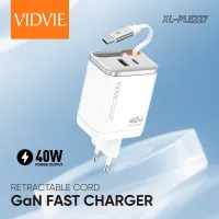VIDVIE XL-PLE227 40W GaN Charger with Retractable Cable