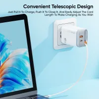 VIDVIE XL-PLE224 67W GaN Charger with Retractable Cable