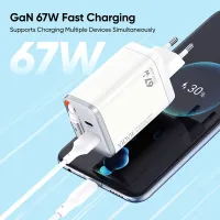 VIDVIE XL-PLE224 67W GaN Charger with Retractable Cable