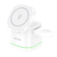 VIDVIE WLC1416 3-in-1 Magnetic Wireless Charger with Indicator Light