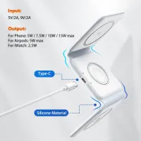 VIDVIE WLC1408 3-in-1 Foldable Magnetic Wireless Charger