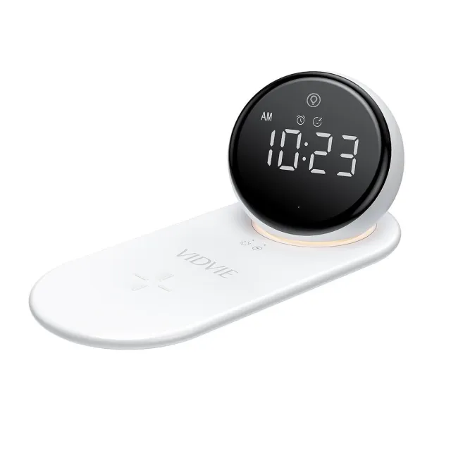 VIDVIE WLC1415 5-in-1 Wireless Charger, Speaker, Clock and Night Light