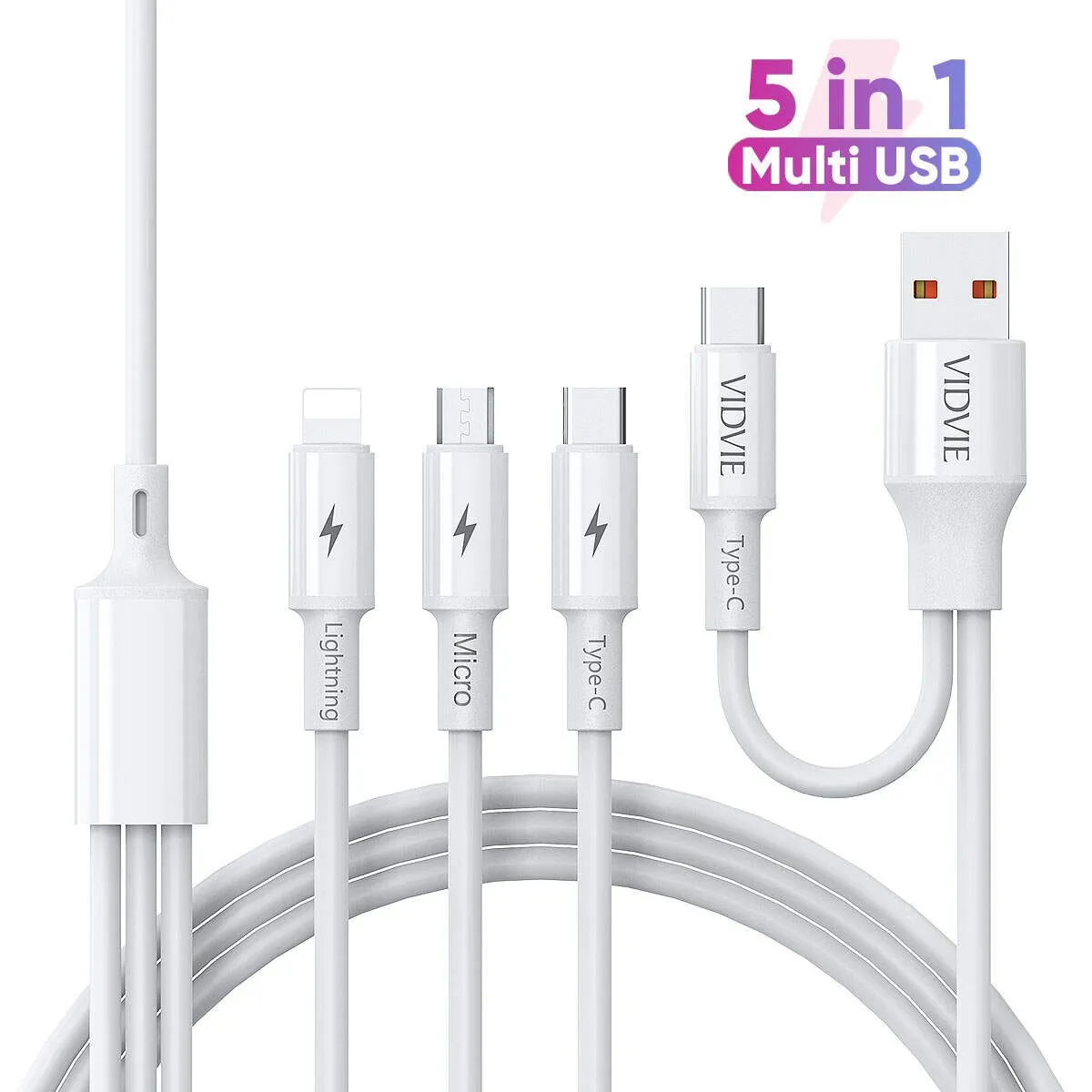 VIDVIE CB4010 5-in-1 Multi Charging Cable 1.2m