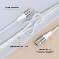 VIDVIE CB4038 Type-C to Type-C Braided Cable (60W)