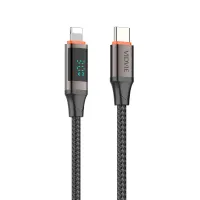 VIDVIE CB4036 Type-C to Lightning Braided Cable with LED Display (30W)