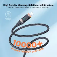VIDVIE CB4036 Type-C to Lightning Braided Cable with LED Display (30W)