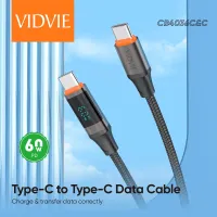 VIDVIE CB4036 Type-C to Type-C Braided Cable with LED Display (60W)