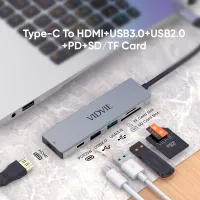 VIDVIE HUB03 6-in-1 USB-C Hub (HDMI 4K, USB 3.0, SD/TF)