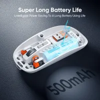 VIDVIE KB07 Transparent Wireless Mouse (2.4G + Bluetooth)
