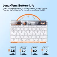VIDVIE KB05 Transparent Wireless Backlit Keyboard (78 Keys)