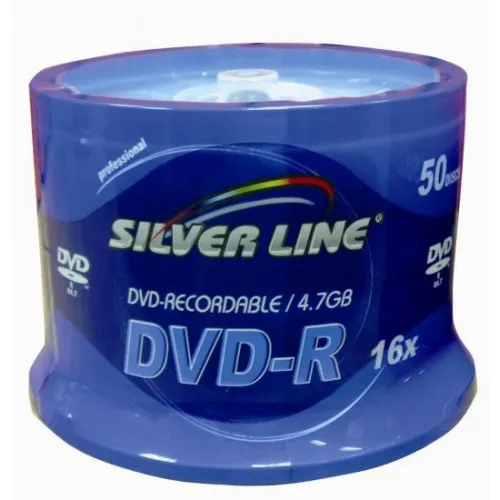 דיסקים DVD-R Silver Line – 4.7GB – 16x – חבילה של 50