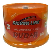 أقراص DVD+R سيلفر لاين Silver Line – 4.7GB – 16x – علبة 50 قرصاً