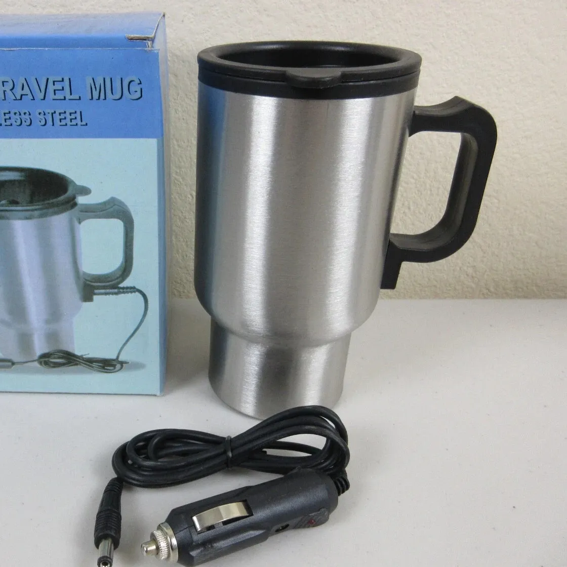 12V Car Heated Travel Mug – Stainless Steel – 16 oz