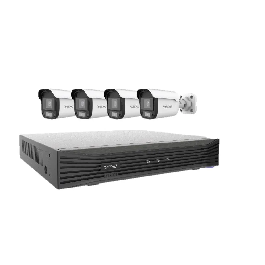 Vecho Surveillance Kit: VEC-X20108 Recorder + 4 × VEC-ACB15F3-A-LED Cameras